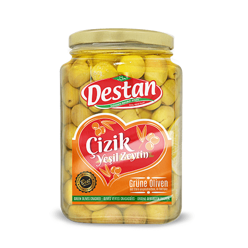 Destan Yeşil Cizik Zeytin 900gr Cam