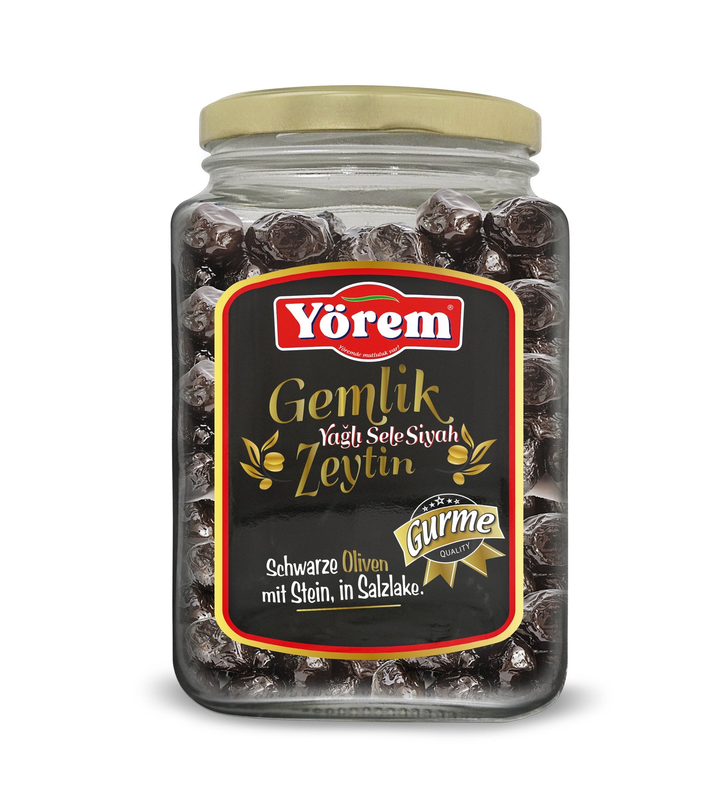 Yörem Gemlik Siyah Yagli Sele Zeytin Gurme 900g Cam