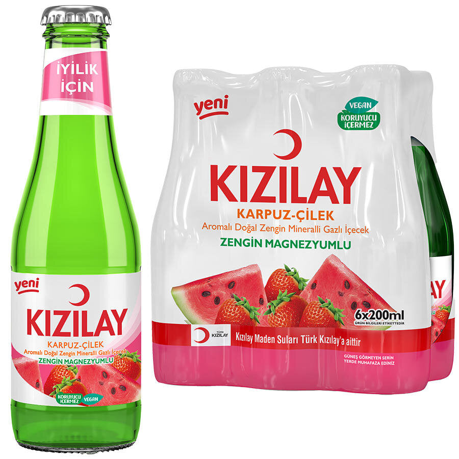 KIZILAY KARPUZ CILEK AROMALI MADEN SUYU 6x200 ml