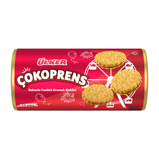 Ülker Çokoprens galletas (rellenas de crema de cacao y avellana) 10 Uds.,  300gr