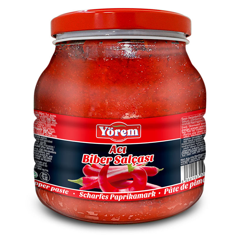 Yörem pasta concentrada de pimiento picante, tarro plástico 650 gr