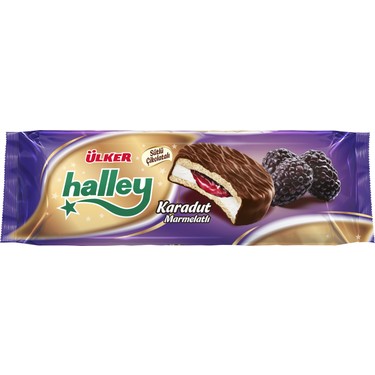 Ülker Halley galletas rellenas de malvavisco y mora cubiertas de chocolate 235 gr