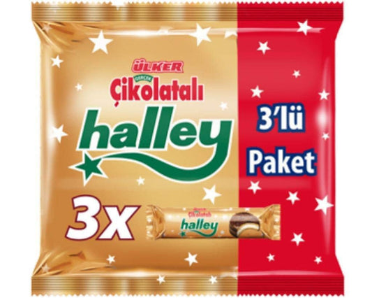 Ülker Halley galletas rellenas de malvavisco recubiertas de chocolate 3x77 gr