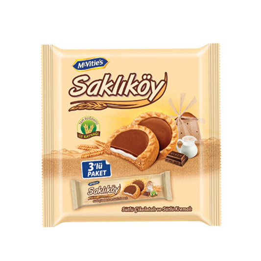 Saklıköy Sütlü kremalı biskuvi 3x88g