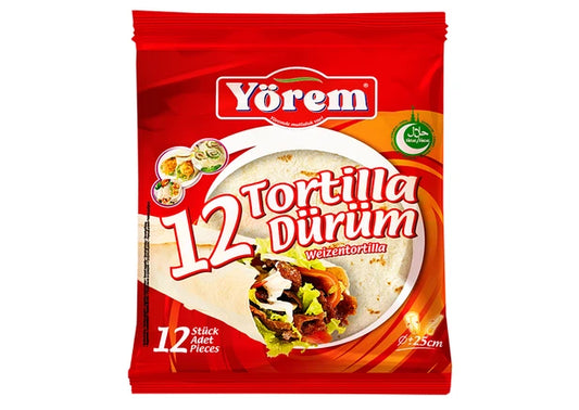 Yörem Tortilla dürüm 25cm 12li, 695gr.