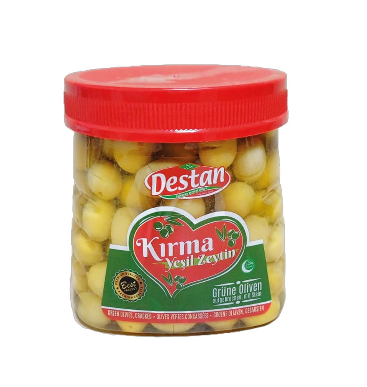Destan Kırma Yesil Zeytin 600gr Pet