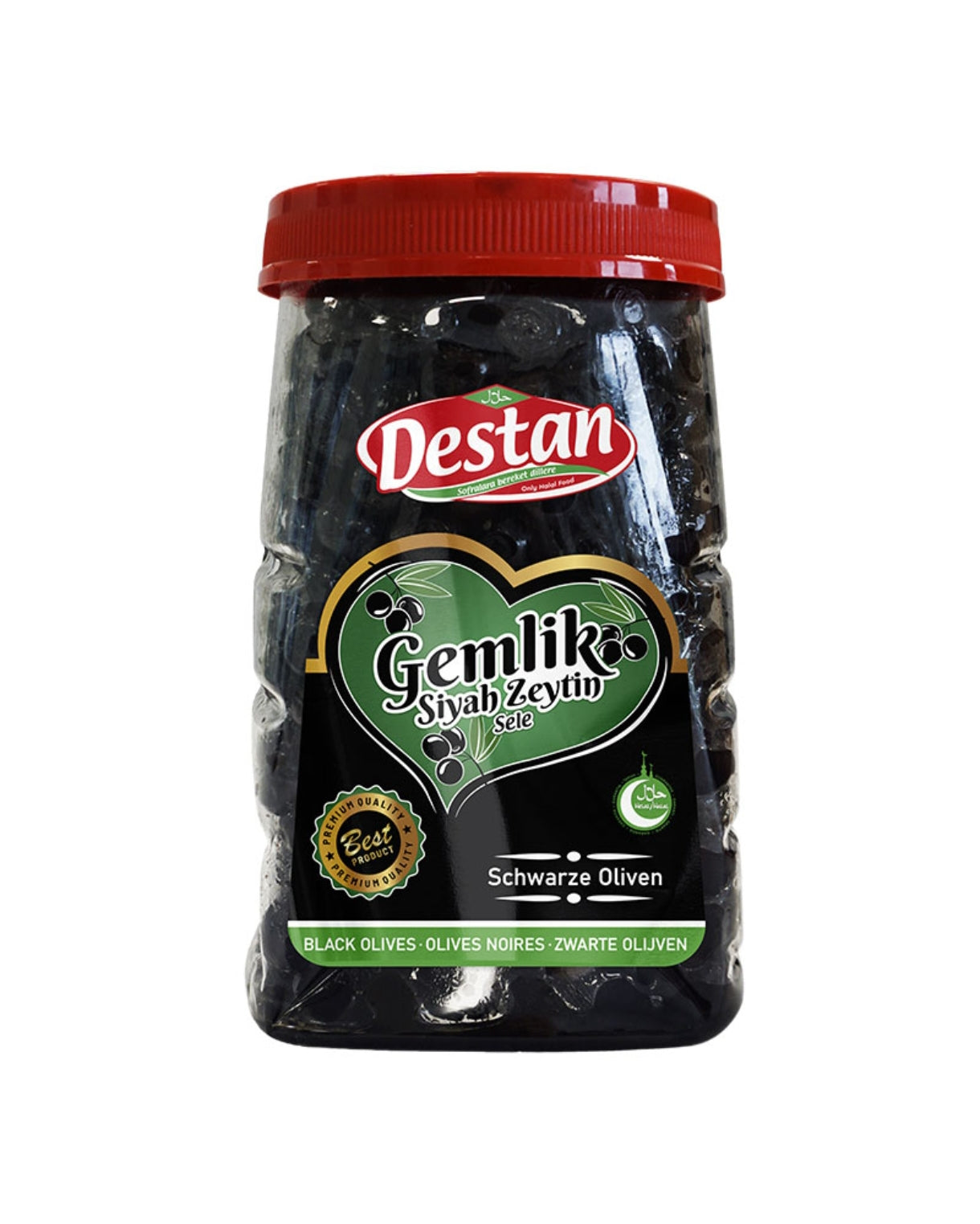 Destan Gemlik Siyah Sele Zeytin 1200gr Pet
