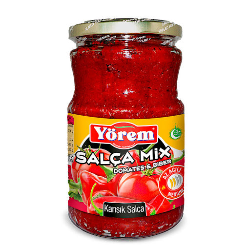 Yörem mixed tomato paste 700gr glass